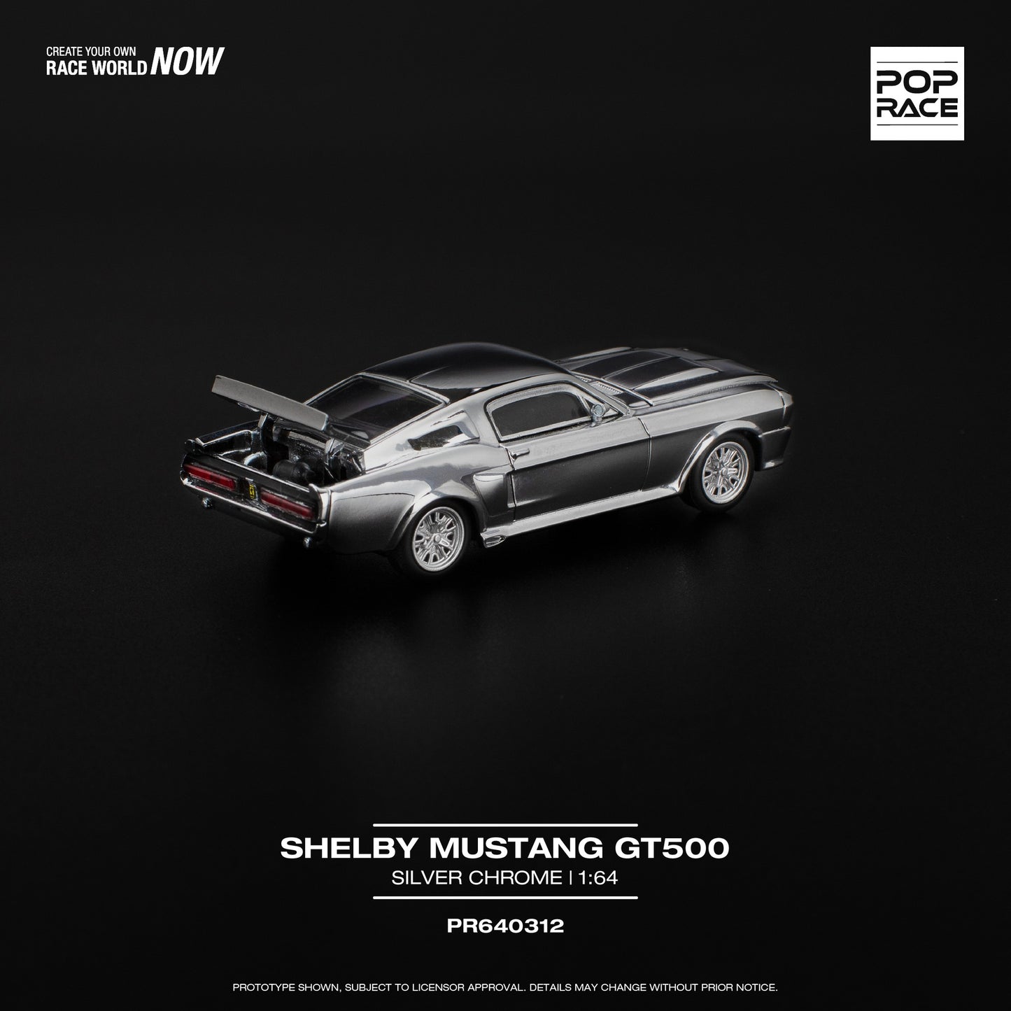 *Pre-Order* Pop Race Shelby Mustang GT500 - Silver Chrome