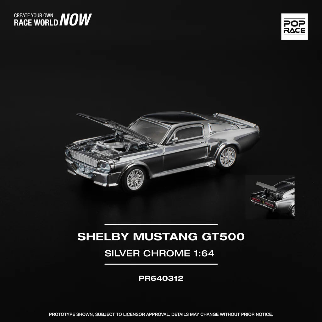 *Pre-Order* Pop Race Shelby Mustang GT500 - Silver Chrome