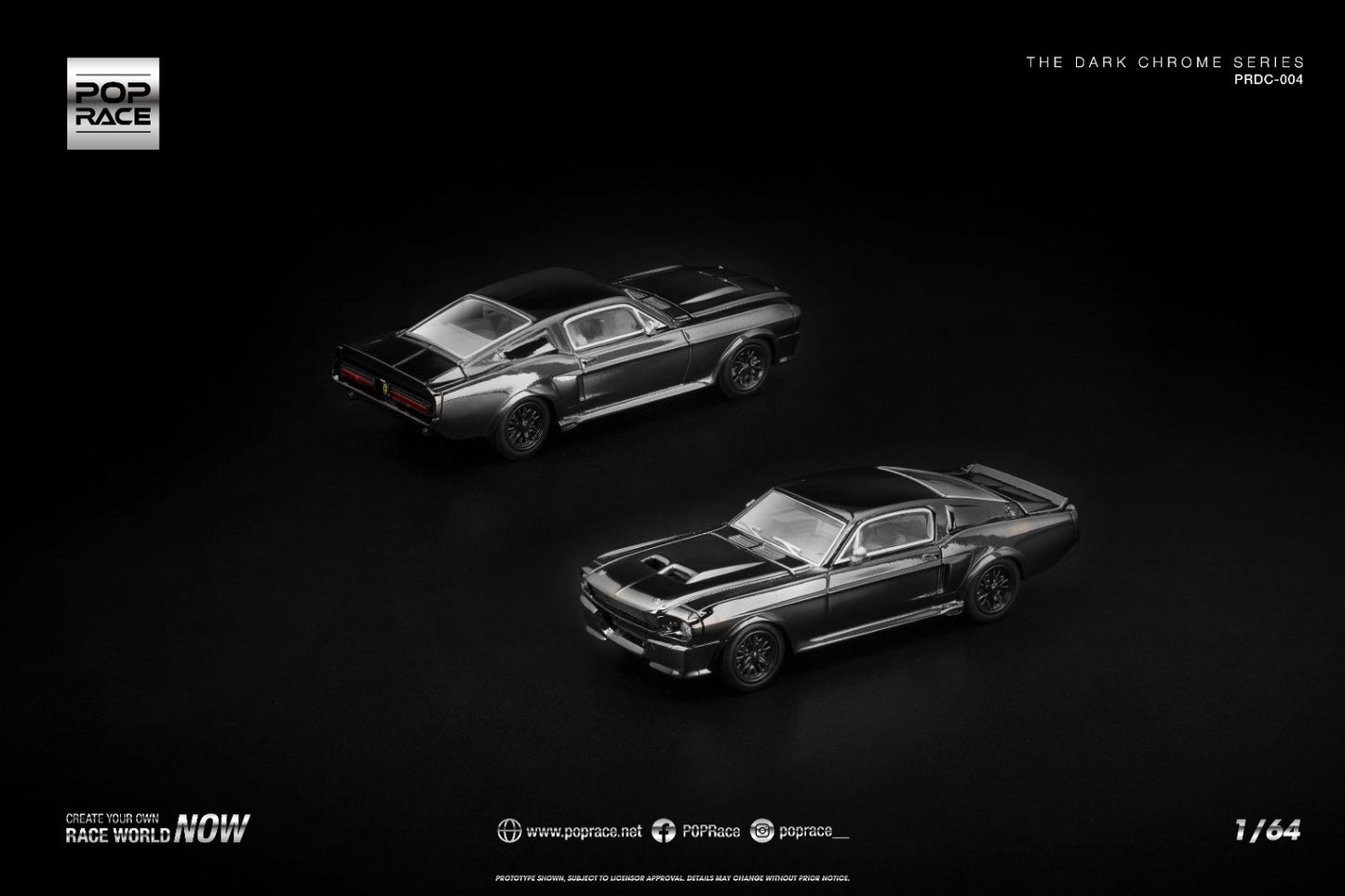 *Pre-Order* Pop Race Shelby Mustang GT500 Dark Chrome