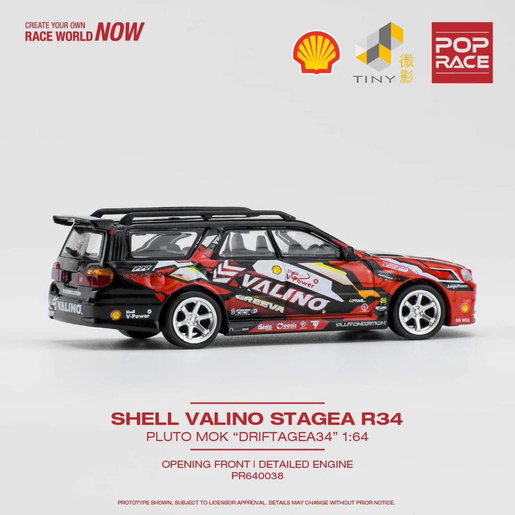 Pop Race Shell Valino Nissan Stagea R34 Pluto Mok "DRIFTAGEA34"