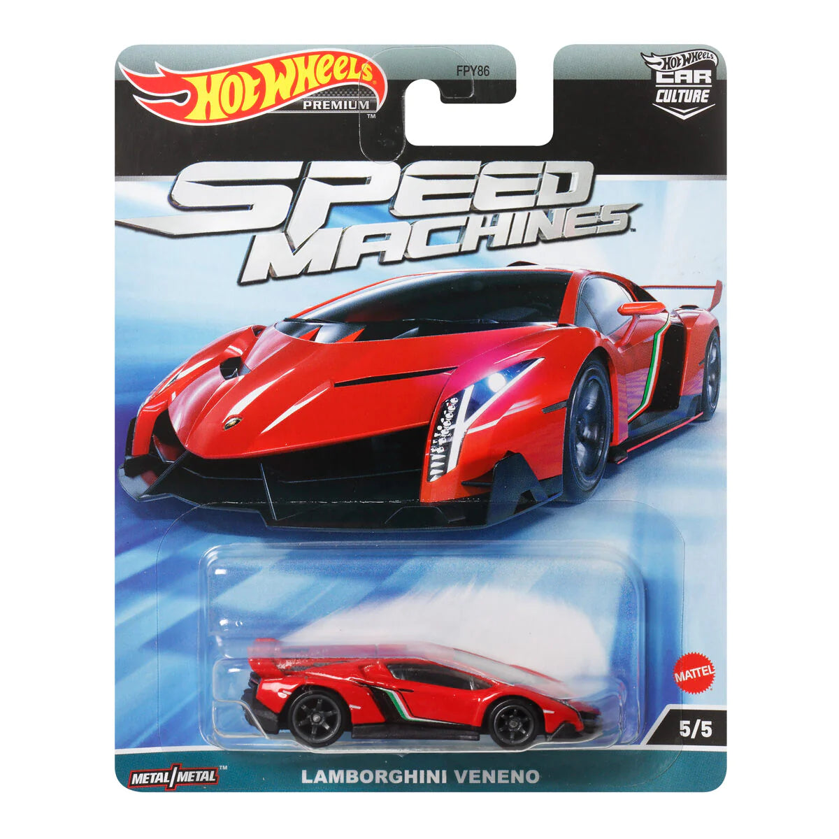Hot Wheels Premium Car Culture Speed Machines 5/5 Lamborghini Veneno (Red) - Japanese Stock
