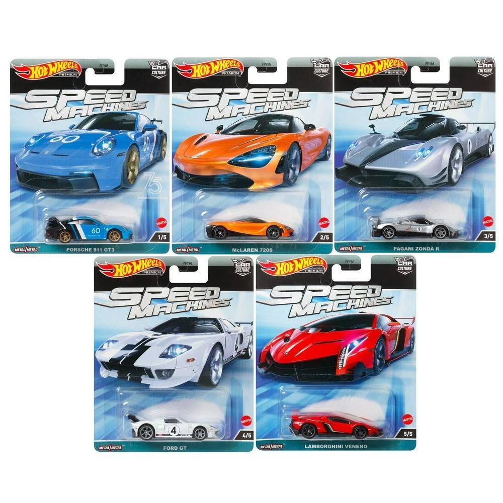Hot Wheels Premium Car Culture Speed Machines 5/5 Lamborghini Veneno (Red) - Japanese Stock