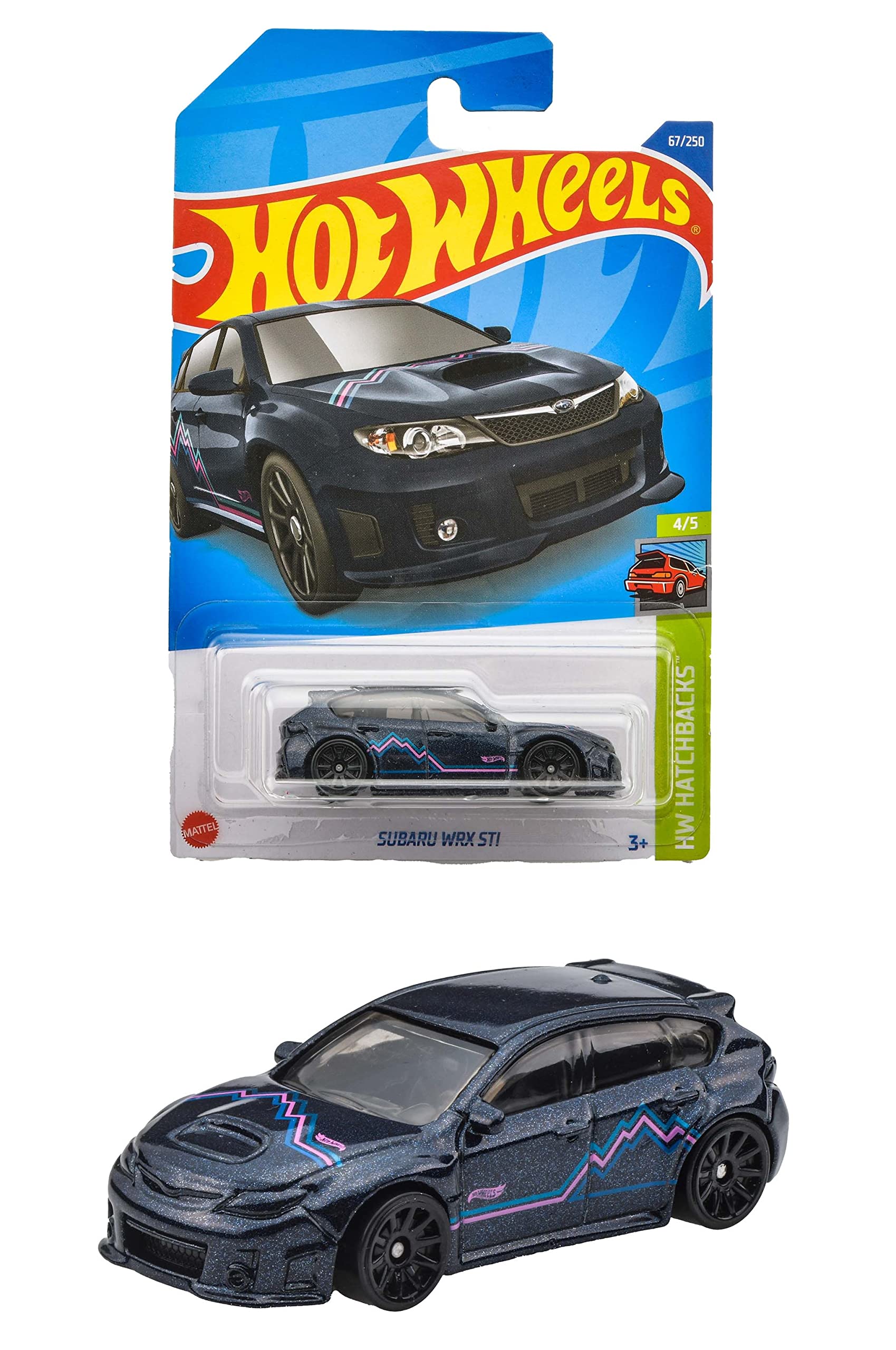 Hot Wheels HW Hatchbacks 4 5 Subaru WRX STi Blue Japanese Card Mini Toy Sensei