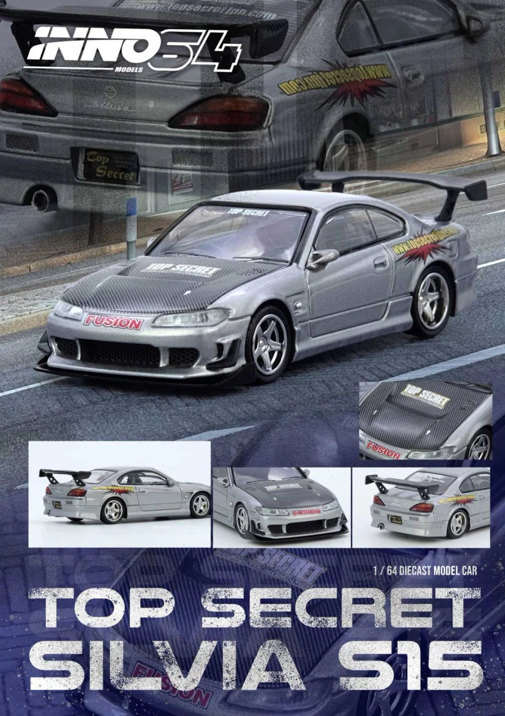 *Pre-Order* INNO Models INNO64 TOP SECRET Silvia (S15) Silver