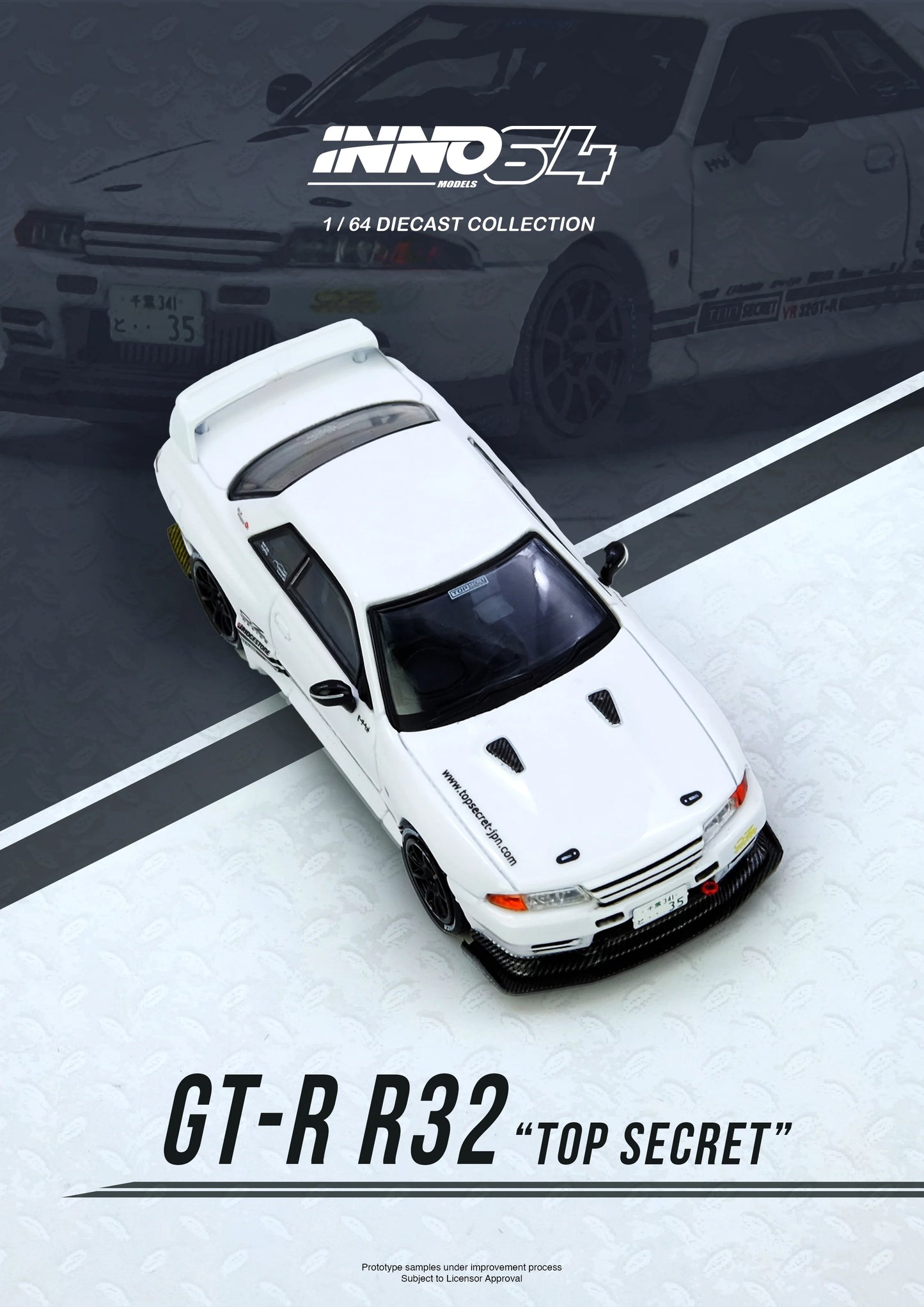 *Pre-Order* INNO Models INNO64 TOP SECRET VR32 GT-R White