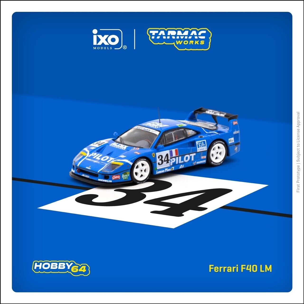 Tarmac Works x iXO Models Ferrari F40 LM 24th of Le Mans 1995