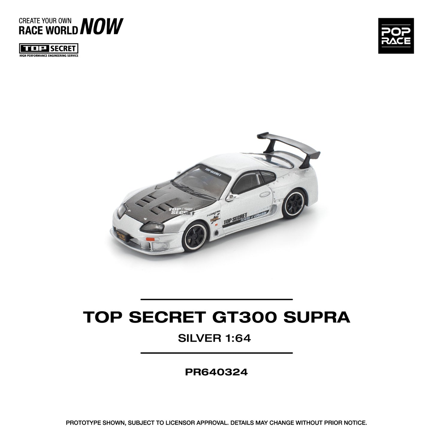 *Pre-Order* Pop Race Top Secret GT300 Supra - Silver