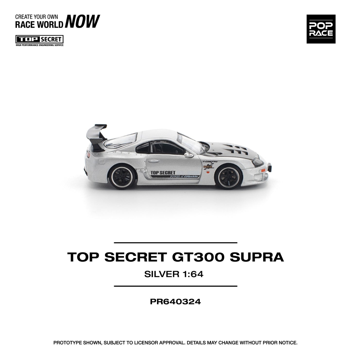*Pre-Order* Pop Race Top Secret GT300 Supra - Silver