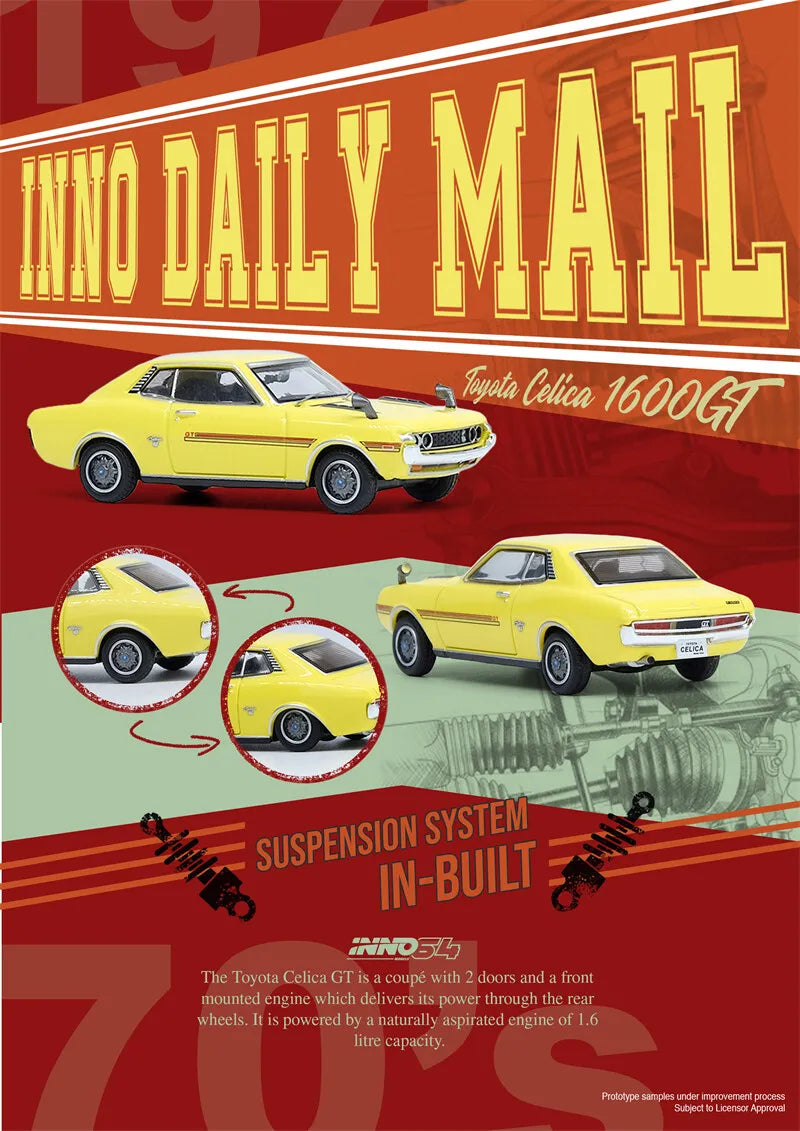 Inno Models Inno64 Toyota Celica 1600GT (TA22) (Yellow)