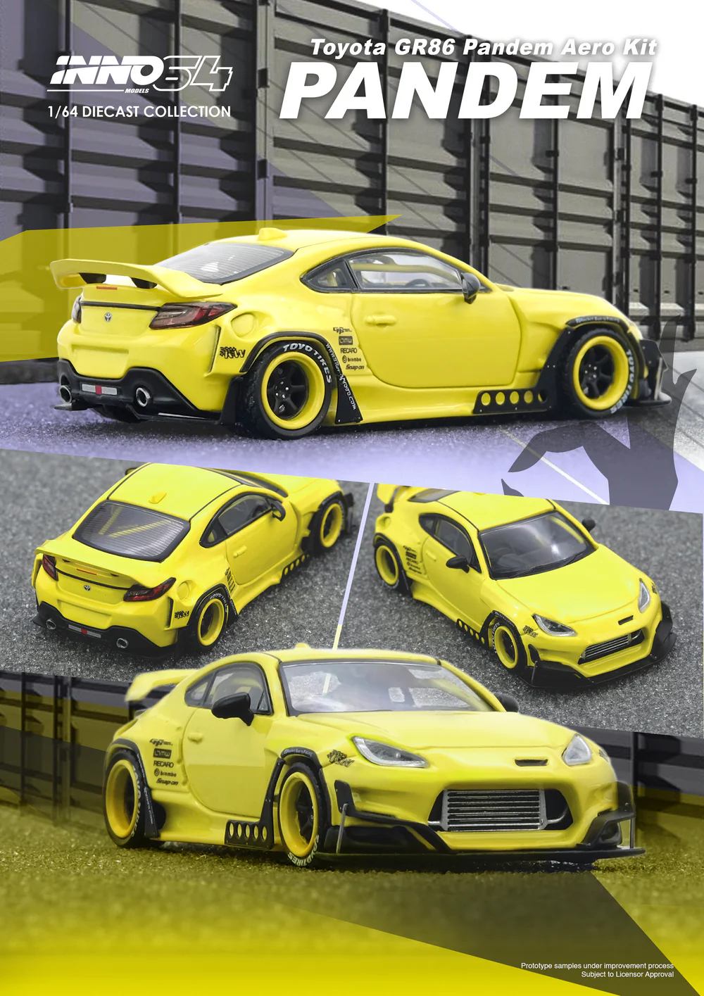 *Pre-Order* INNO Models INNO64 Toyota GR86 "PANDEM" Yellow