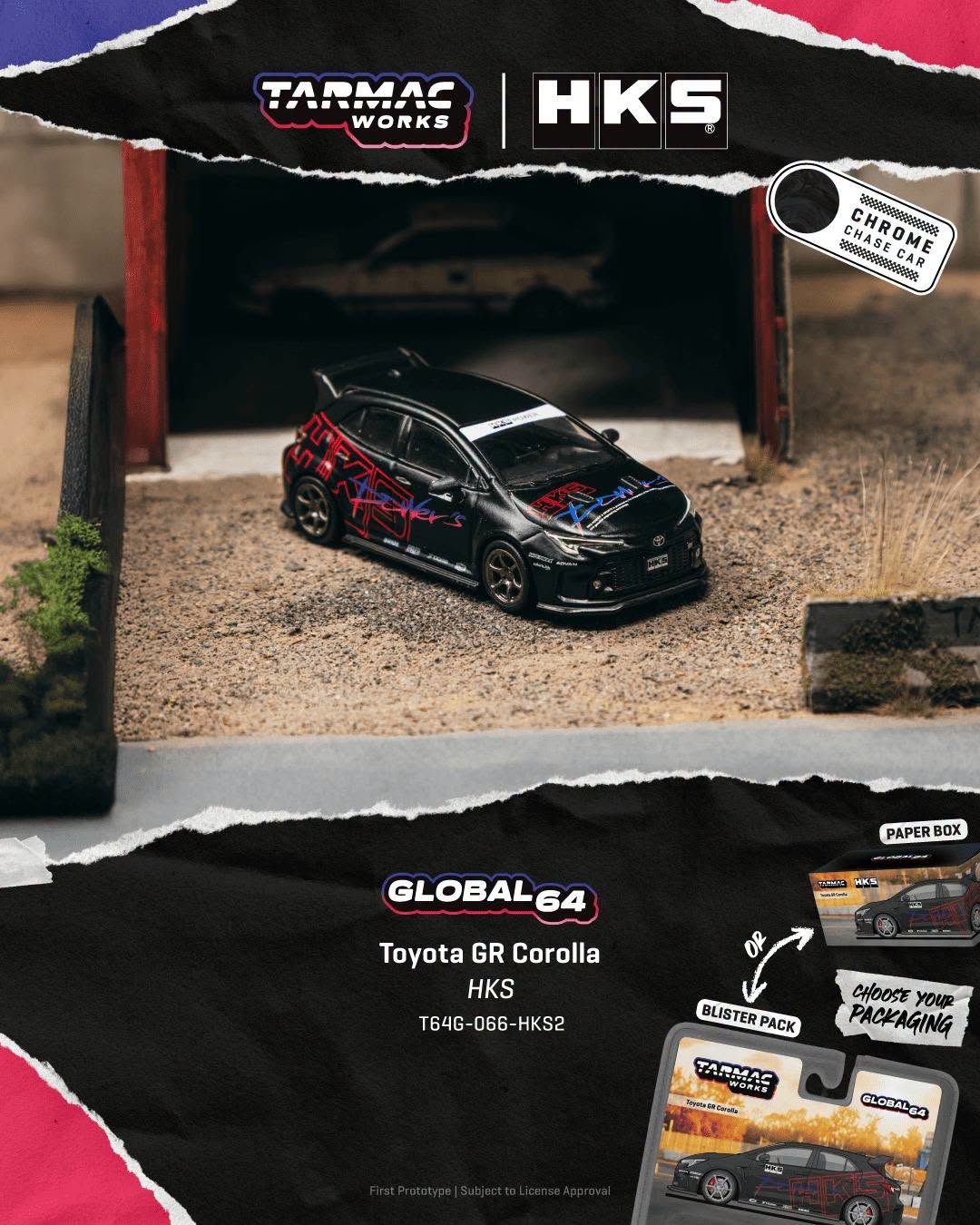 *Pre-Order* Tarmac Works - Toyota GR Corolla HKS (Paper Box Packaging)