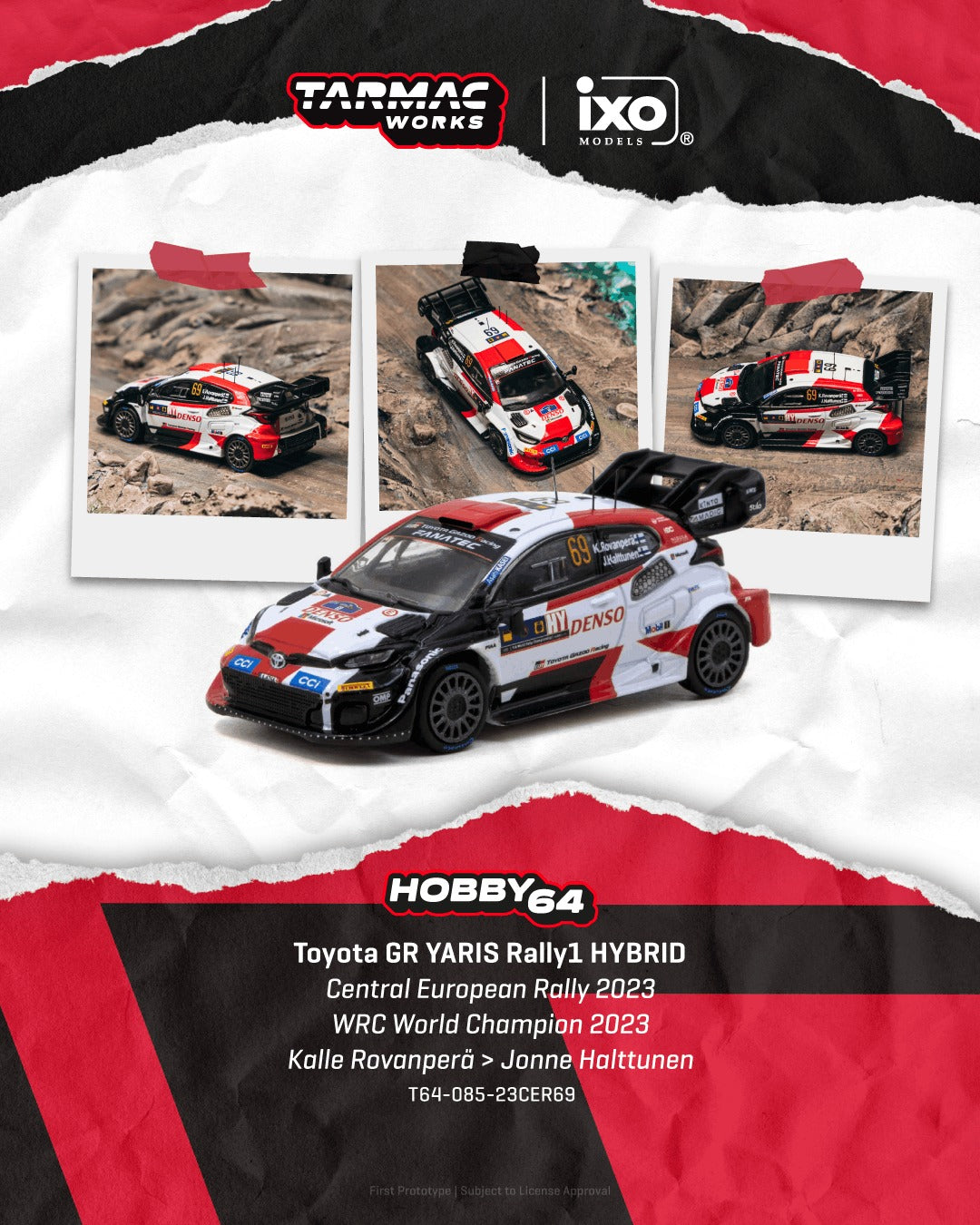 *Pre-Order* Tarmac Works - Toyota GR YARIS Rally1 HYBRID Central European Rally 2023 WRC World Champion 2023 Kalle Rovanperä / Jonne Halttunen
