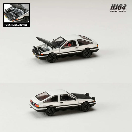 Hobby Japan Toyota Sprinter Trueno GT APEX (AE86) JDM Style with Carbon Bonnet White/Black
