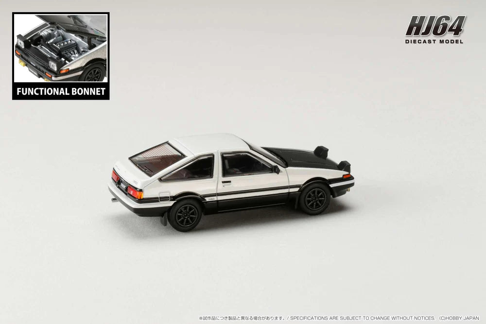 Hobby Japan Toyota Sprinter Trueno GT APEX (AE86) JDM Style with Carbon Bonnet White/Black