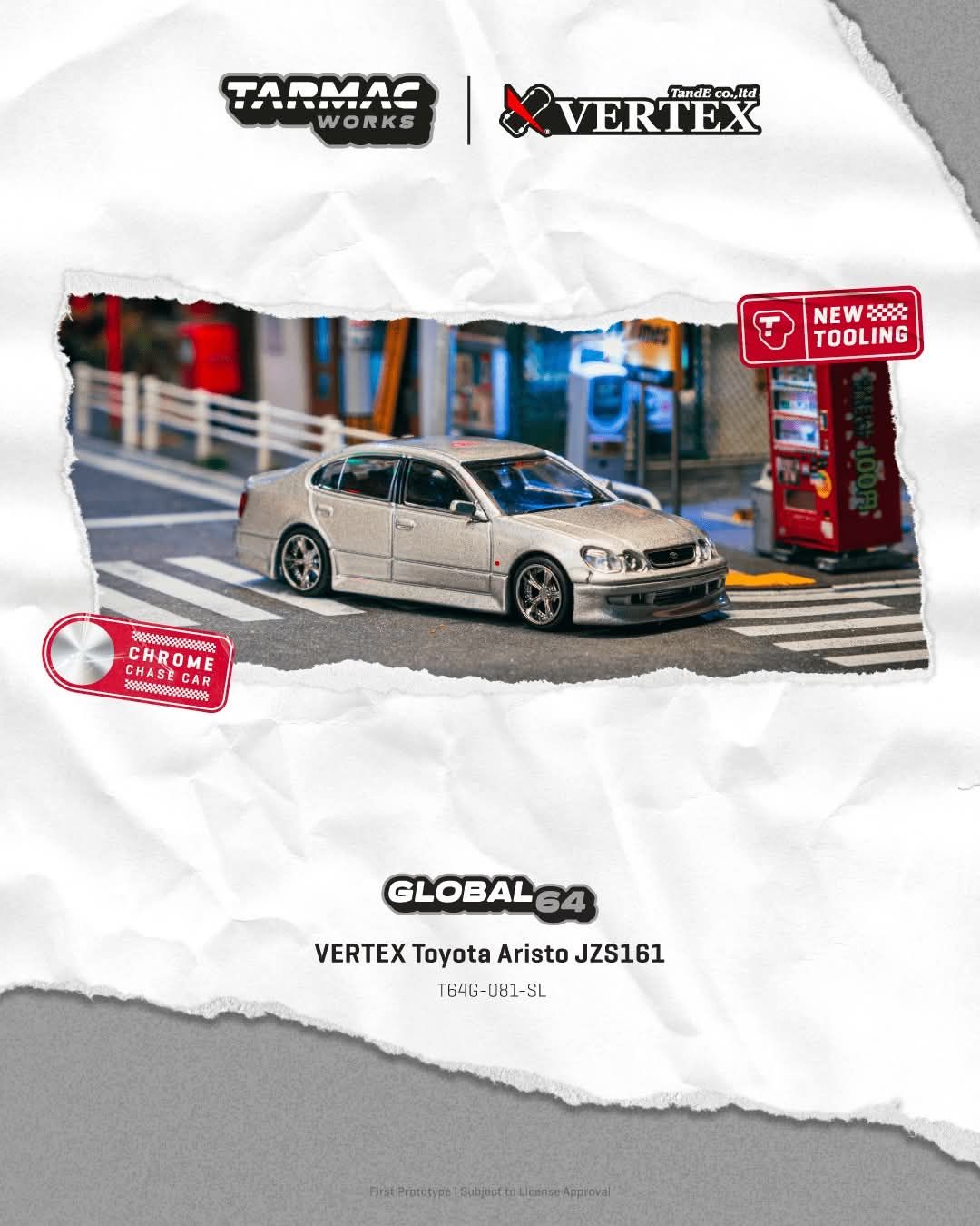 *Pre-Order* Tarmac Works VERTEX Toyota Aristo JZS161 Silver