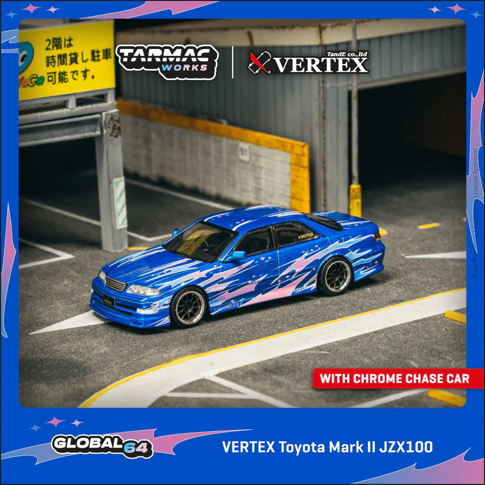 *Pre-Order* Tarmac Works VERTEX Toyota Mark II JZX100 Blue Metallic
