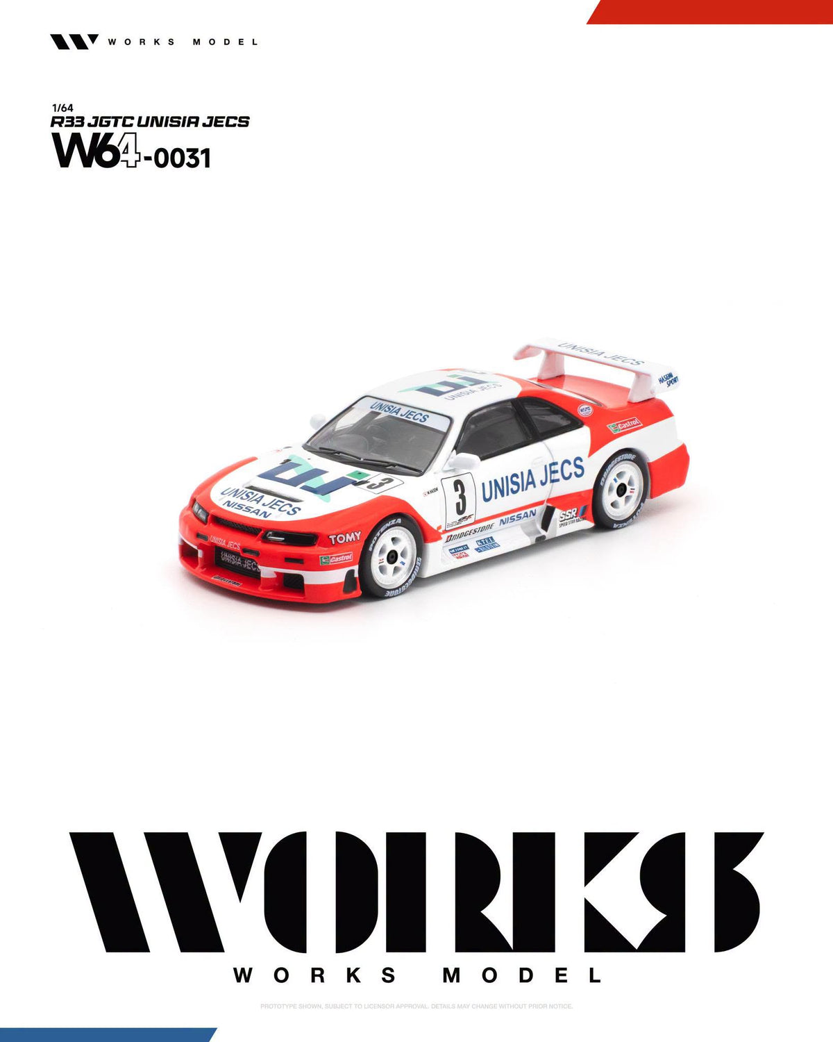 *Pre-Order* Works Model - W64-0031 R33 1995 JGTC UNISIA JECS