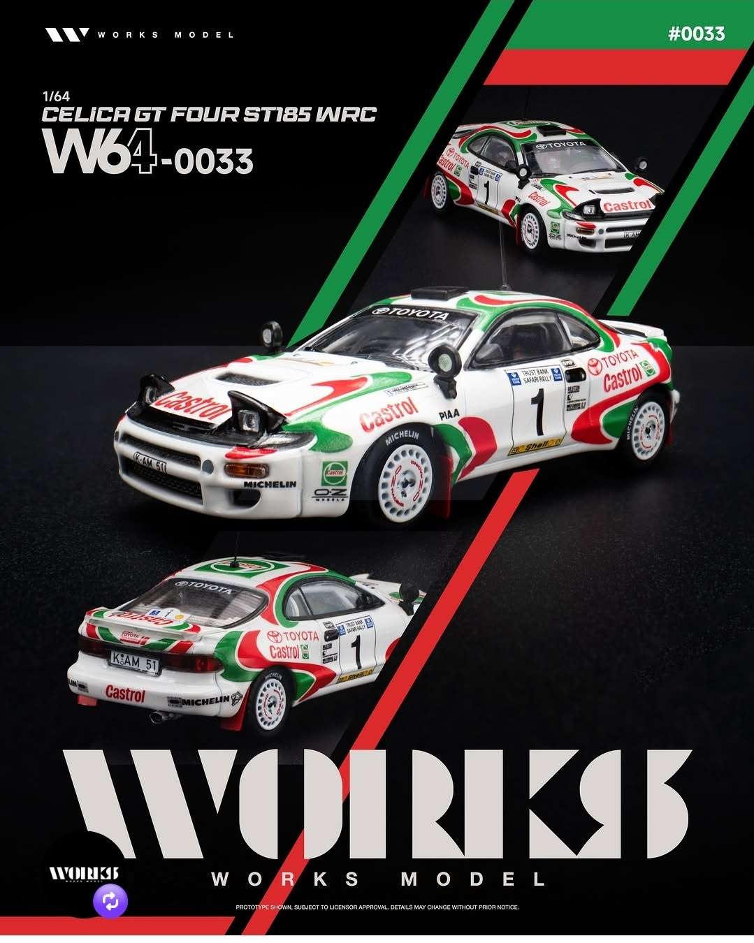 *Pre-Order* Works Model W64-0033 Toyota Celica GT Four ST185 WRC