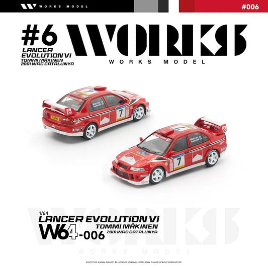 *Pre-Order* Works Model W64-006 Lancer Evolution VI Tommi Mäkinen 2001 WRC Catalunya
