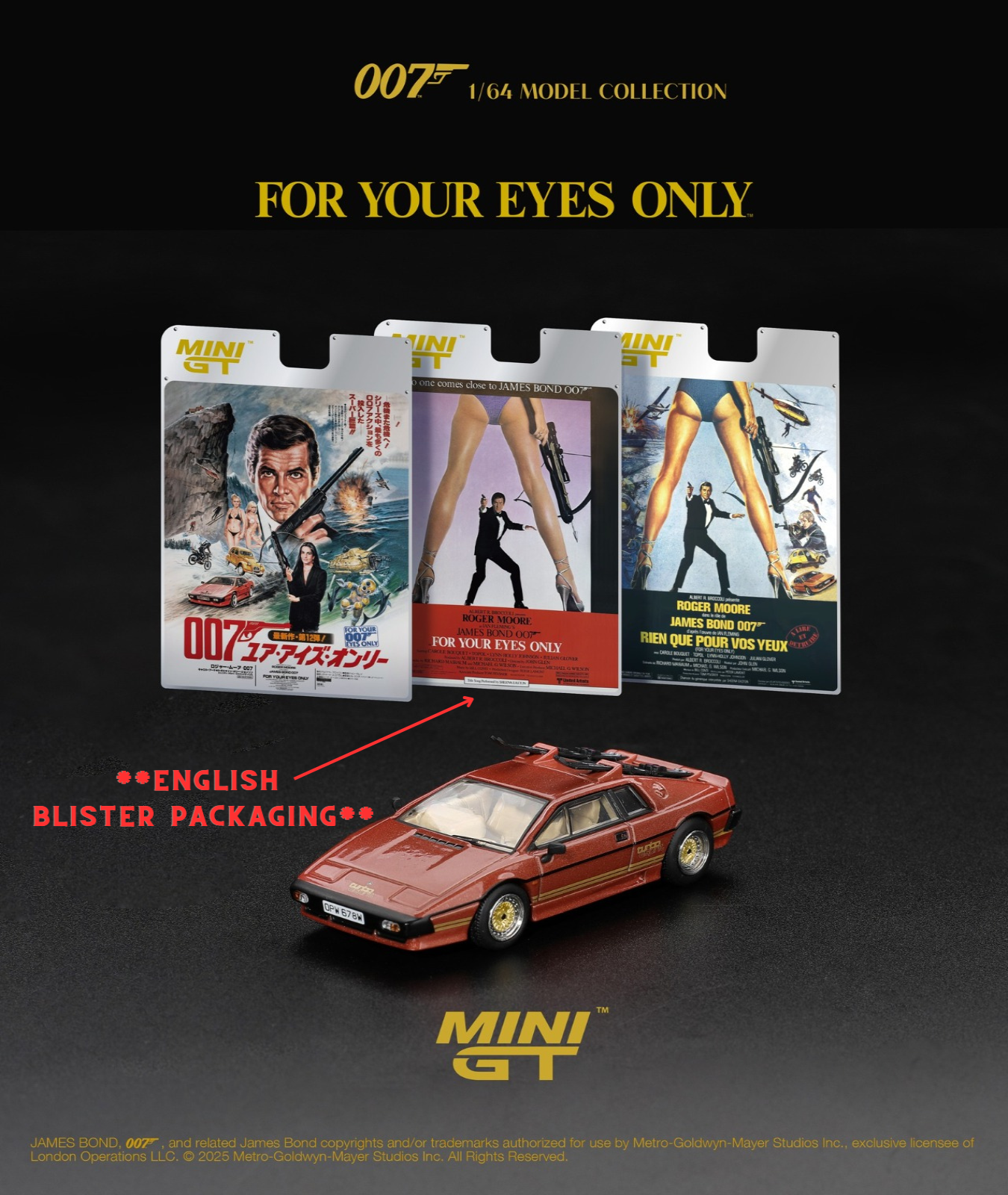 *Pre-Order* Mini GT No.912 Lotus Esprit Turbo Copper Fire Metallic "For Your Eyes Only" - English Blister Packaging