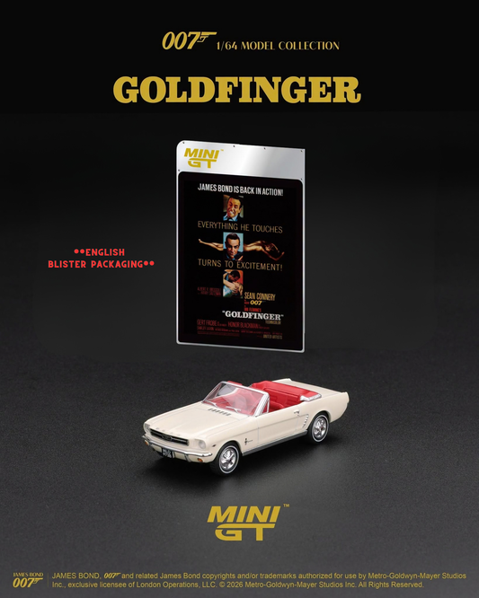 *Pre-Order* Mini GT No.928 Ford Mustang Convertible 1964 "Goldfinger" - English Blister Packaging