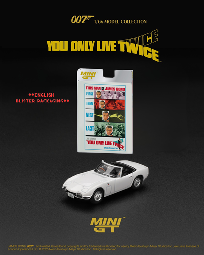 Mini GT No.915 Toyota 2000GT Roadster “You Only Live Twice” - English Blister Packaging