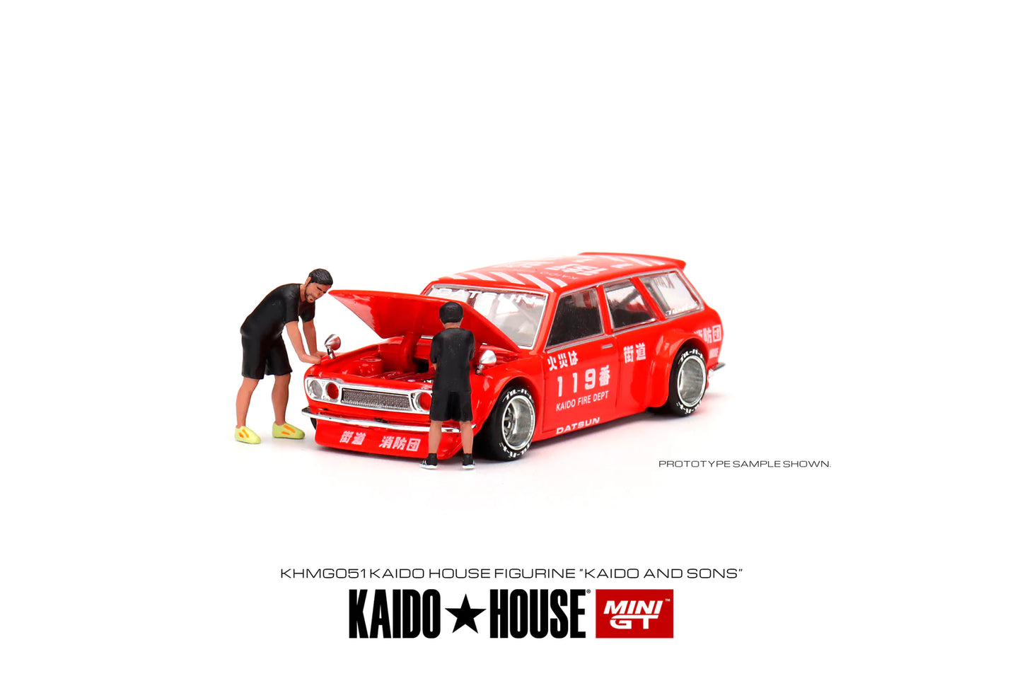 Mini GT x Kaido House No.020 Datsun KAIDO 510 Wagon Fire V1