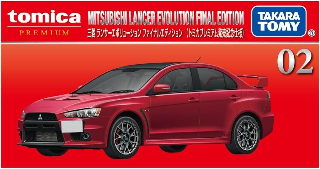 Tomica Premium No.02 Mitsubishi Lancer Evolution Final Edition (Red) -  First edition