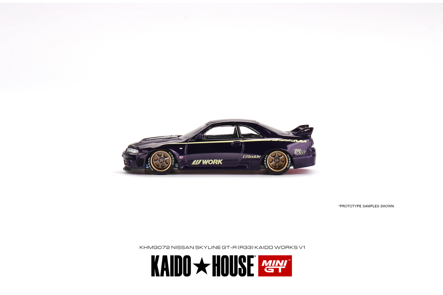 Mini GT x Kaido House 1:64 Nissan GT-R R33 Kaido Works V1 Purple - KHMG072