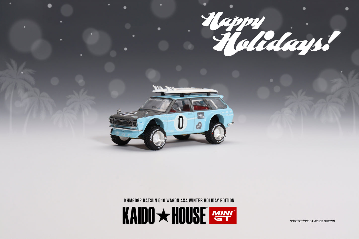 Mini GT x Kaido House No.092 Datsun Kaido 510 Wagon 4x4 Winter Holiday Edition