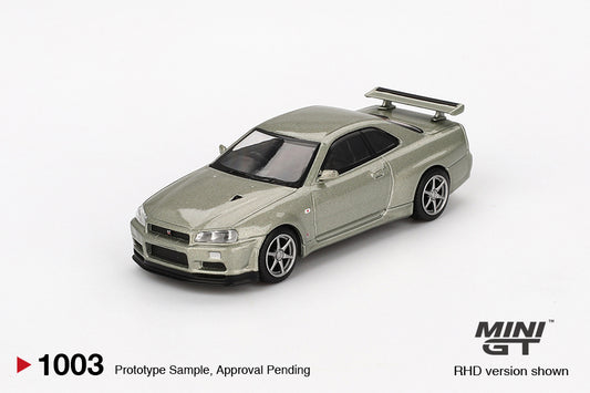 *Pre-Order* Mini GT No.1003 Nissan Skyline GT-R (R34)  V-Spec II Nür Millenium Jade