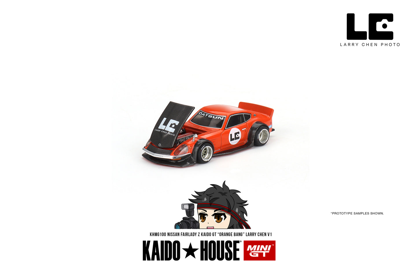 Mini GT x Kaido House No.100 Nissan Fairlady Z Kaido GT 'Orange Bang' Larry Chen V1