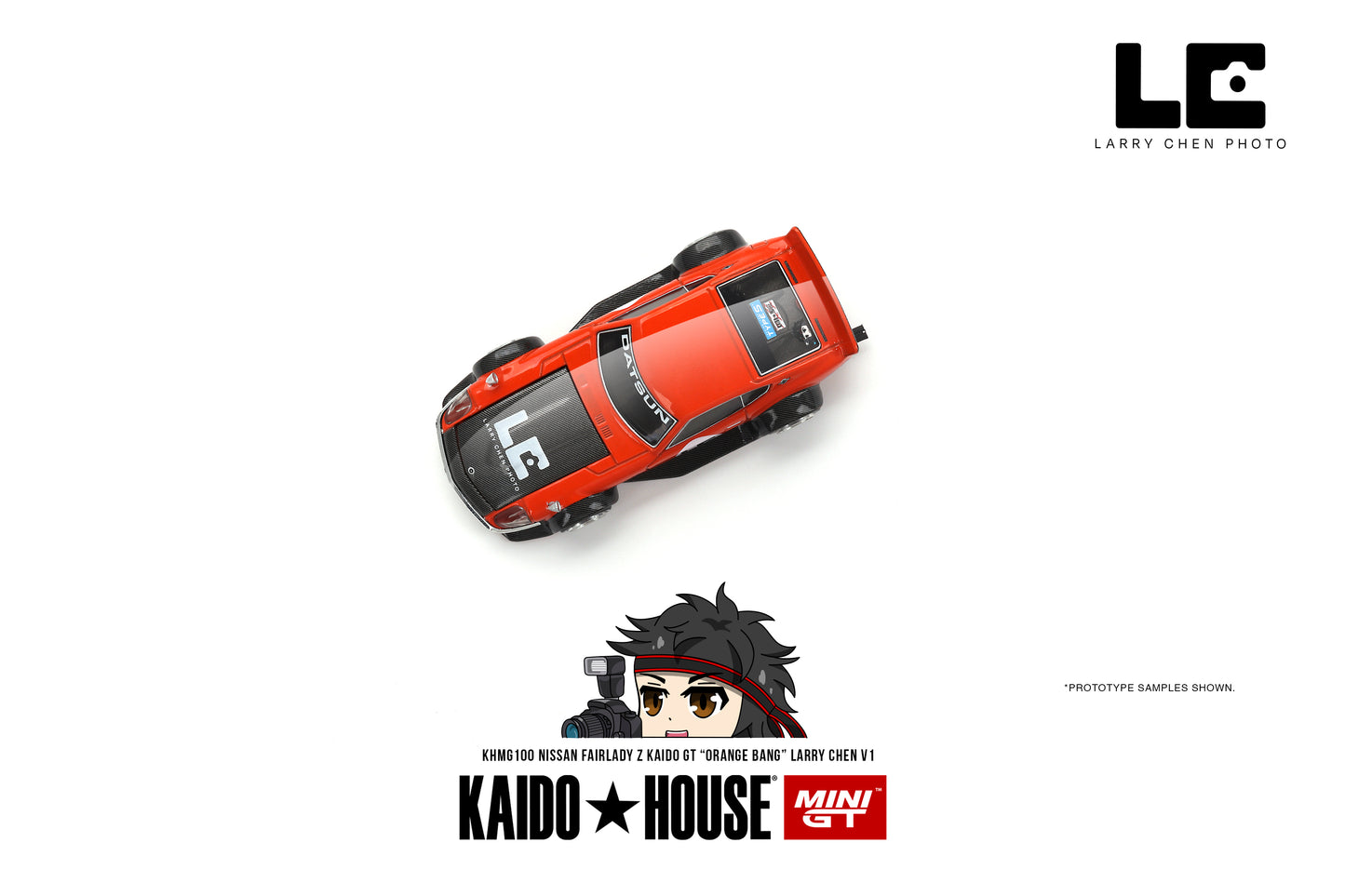 Mini GT x Kaido House No.100 Nissan Fairlady Z Kaido GT 'Orange Bang' Larry Chen V1