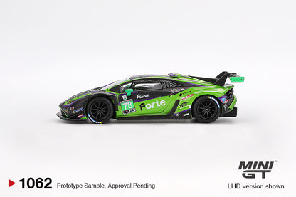 *Pre-Order* Mini GT No.1062 Lamborghini Huracán GT3 EVO2 #78 Forte Racing 2024 IMSA Daytona 24 Hrs