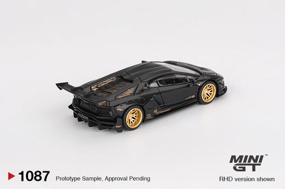 *Pre-Order* Mini GT No.1087 LB★WORKS Lamborghini Aventador Limited Edition Matte Black
