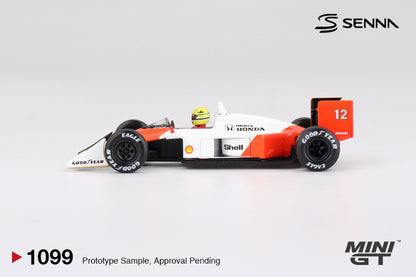 *Pre-Order* Mini GT No.1099 McLaren MP4/4 #12 Ayrton Senna 1988 Japanese Grand Prix Winner