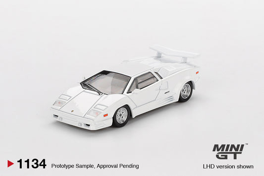 *Pre-Order* Mini GT No.1134 Lamborghini Countach 25th Anniversary White