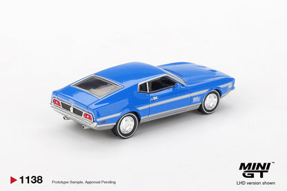 *Pre-Order* Mini GT No.1138 Ford Mustang Mach 1 Grabber Blue