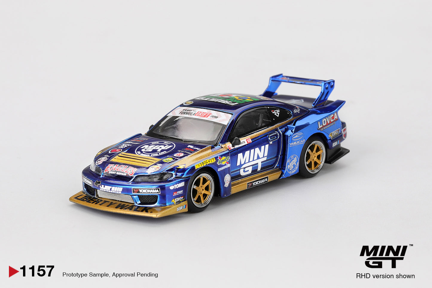 *Pre-Order* Mini GT No.1157 Nissan LB-Super Silhouette S15 SILVIA #555 Team MINI GT Liberty Walk 2025 Formula Drift
