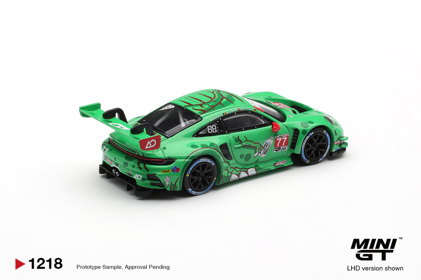 *Pre-Order* Mini GT No.1218 Porsche 911 GT3 R (992) #77 AO Racing 2025 IMSA Sebring 12 Hrs Class Winner