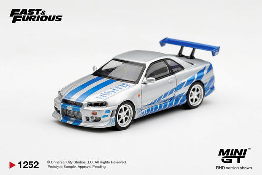 *Pre-Order* Mini GT No.1252 Nissan Skyline GT-R C-West "2 Fast 2 Furious" Brian O’Conner - Blister Packaging