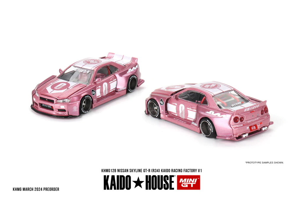 *Pre-Order* Mini GT x Kaido House No.128 Nissan Skyline GT-R (R34) Kaido Racing Factory V1