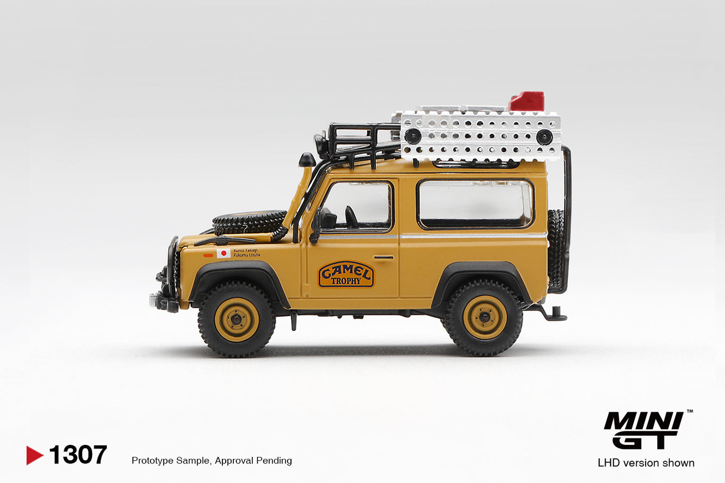 *Pre-Order* Mini GT No.1307 Land Rover Defender 90 1985 Camel Trophy Borneo Team Japan