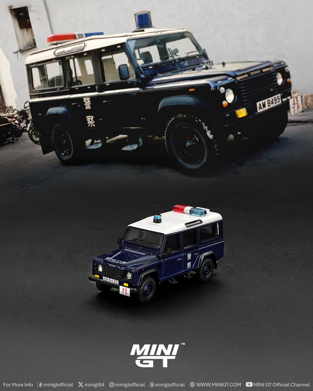 *Pre-Order* Mini GT No.1313 Land Rover Defender 110 Royal HK Police Tai Po District (HK Exclusive)