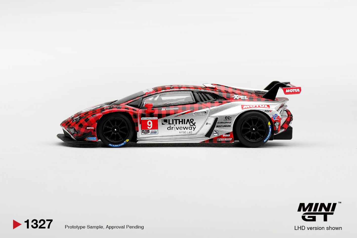 *Pre-Order* Mini GT No.1327 Lamborghini Huracan GT3 EVO2 #9 Pfaff Motorsports 2025 IMSA WeatherTech GTD Pro