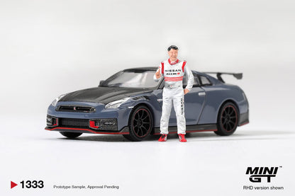 *Pre-Order* Mini GT No.1333 Nissan GT-R Nismo 2024 Tsukuba Production Car Lap Record W/ Matsuda Figure - Tsugio Matsuda Collection
