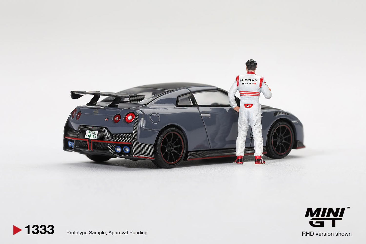 *Pre-Order* Mini GT No.1333 Nissan GT-R Nismo 2024 Tsukuba Production Car Lap Record W/ Matsuda Figure - Tsugio Matsuda Collection