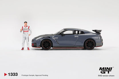 *Pre-Order* Mini GT No.1333 Nissan GT-R Nismo 2024 Tsukuba Production Car Lap Record W/ Matsuda Figure - Tsugio Matsuda Collection