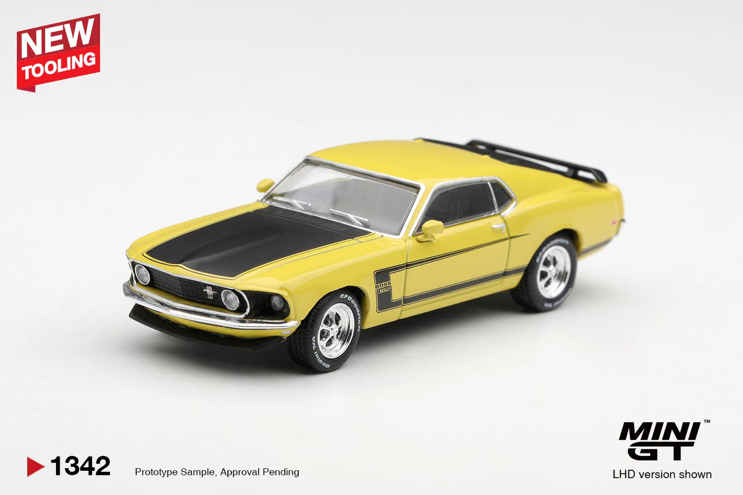 *Pre-Order* Mini GT No.1342 Ford Mustang Boss 302 1969 Bright Yellow