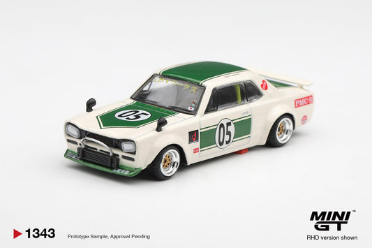 *Pre-Order* Mini GT No.1343 Nissan Skyline LB-WORKS "HAKOSUKA" White / Green